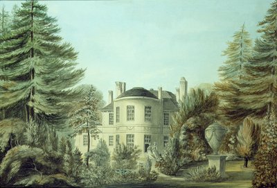अठारहवीं शताब्दी विला का दृश्य, c.1790 (कागज पर wc) द्वारा अंग्रेजी स्कूल
