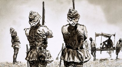 वाल्टर ग्रीनवे, एक उच्च रैंकिंग जर्मन गोला बारूद निरीक्षक के रूप में प्रच्छन्न द्वारा अंग्रेजी स्कूल