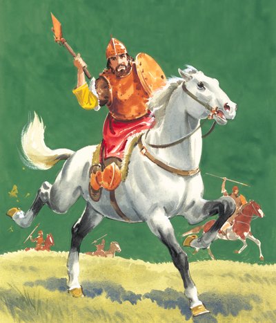 घोड़े पर सवार योद्धा द्वारा अंग्रेजी स्कूल