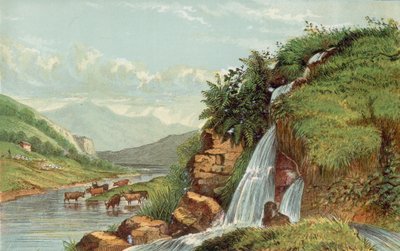 झरना और मवेशी द्वारा अंग्रेजी स्कूल