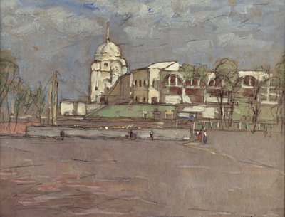 वेम्बली स्टेडियम, 1923 (कागज पर wc और पेंसिल) द्वारा अंग्रेजी स्कूल