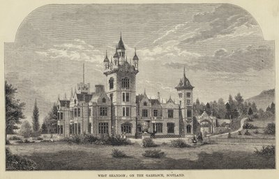 वेस्ट शैंडन, गारेलोच पर, स्कॉटलैंड (उत्कीर्णन) द्वारा अंग्रेजी स्कूल