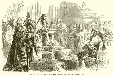 विलियम III। उसकी रॉयल असेंबली टू द टॉलरेंस एक्ट दे रहा है द्वारा अंग्रेजी स्कूल