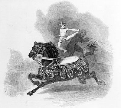 एस्टन के एम्फीथिएटर में यंग हर्नांडेज़, 1849 में &39;द इलस्ट्रेटेड लंदन न्यूज़&39; से चित्रण द्वारा अंग्रेजी स्कूल
