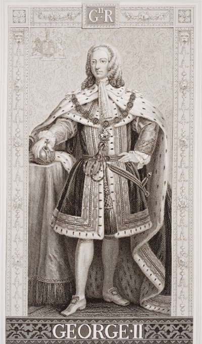 जॉर्ज II (1683-1760) `अंग्रेजी और स्कॉटिश इतिहास &39;वॉल्यूम II के चित्र द्वारा हनोक सीमेन
