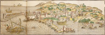 रोड्स का विहंगम दृश्य, 1486 द्वारा एरहार्ड रेउविच