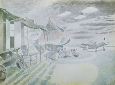 मस्टैंग एंड टेंट, c.1942 (wc) द्वारा एरिक Ravilious