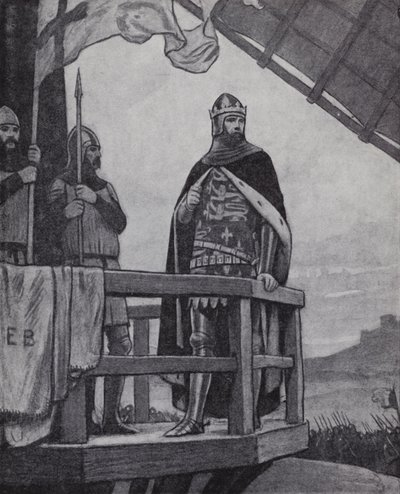 क्रेसी, फ्रांस की लड़ाई में किंग एडवर्ड III, 26 अगस्त 1346 (लिथो) द्वारा अर्नेस्ट (बाद) बोर्ड