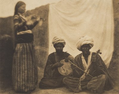 मिस्र के संगीतकार रावबी और अल्मी, 20 फरवरी, 1852। द्वारा अर्नेस्ट बेनेके