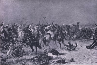 मुदकी में किंग्स ओन लाइट ड्रगों का प्रभार, 1915 में ब्रिटिश बैटल ऑन लैंड एंड सी से चित्रण द्वारा अर्नेस्ट क्रॉफ्ट्स