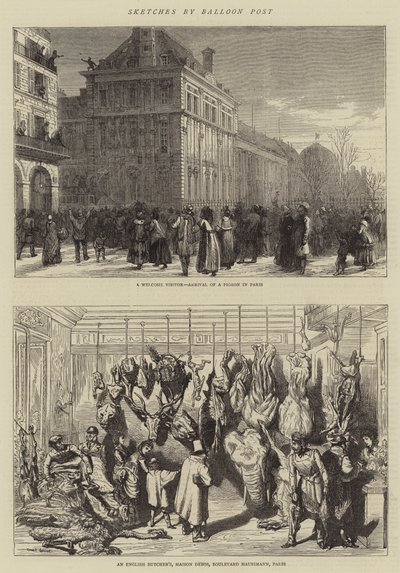 बैलून पोस्ट द्वारा रेखाचित्र द्वारा Ernest Henry Griset