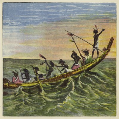 अपने राज्य के डोंगी में समुद्र में अशांति के राजा द्वारा Ernest Henry Griset