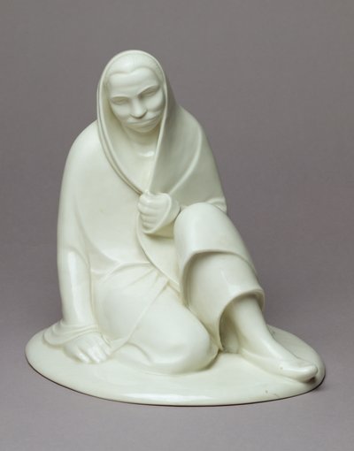 सेडेंटरी गर्ल, 1907-08 (चीनी मिट्टी के बरतन) द्वारा Ernst Barlach