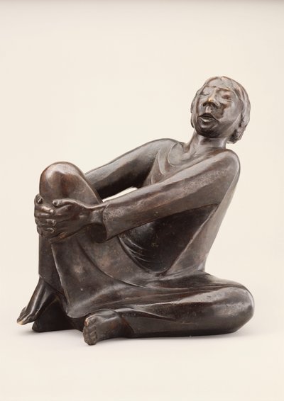 द सिंगिंग मैन; डेर सिंगेंडे मान, 1928 में कल्पना की और 1930 में कास्ट (गहरे भूरे रंग के साथ कांस्य) द्वारा अर्न्स्ट बारलाच