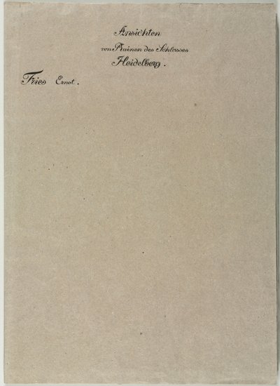 हीडलबर्ग कैसल के छह दृश्य: रैपर, 1820। द्वारा अर्नस्ट फ्राइज़