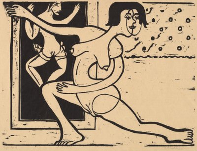 डांसर प्रैक्टिसिंग, 1934। द्वारा अर्नस्ट लुडविग किरचनर