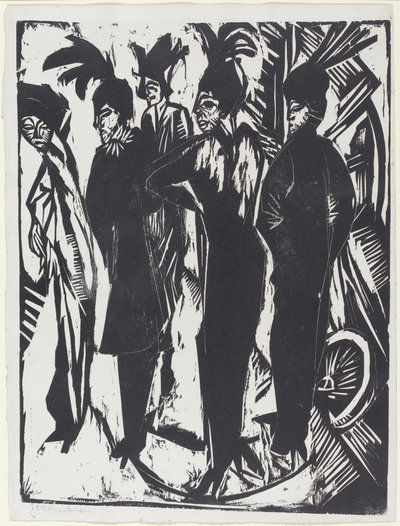 सड़क पर पांच महिलाएं, 1914। द्वारा Ernst Ludwig Kirchner