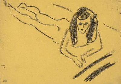 फ्रांजी रिक्लाइनिंग, 1910। द्वारा अर्नस्ट लुडविग किरचनर