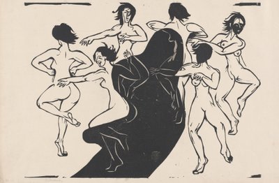 जुराब एक छाया के आसपास नृत्य, 1936। द्वारा अर्नस्ट लुडविग किरचनर