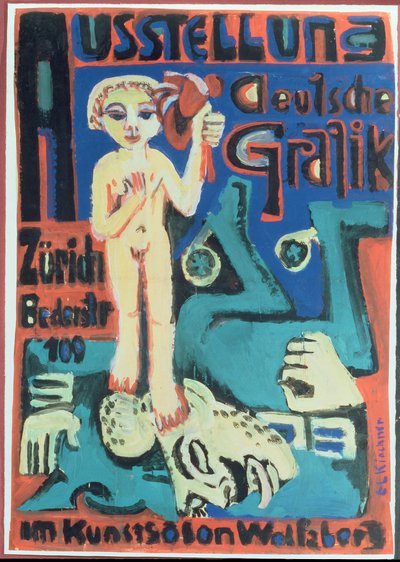 प्रदर्शनी, वोल्फ्सबर्ग कला सैलून में जर्मन ग्राफिक्स, c.1921 द्वारा अर्नस्ट लुडविग किरचनर
