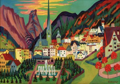 चर्च के साथ दावोस। गर्मियों में दावोस द्वारा Ernst Ludwig Kirchner