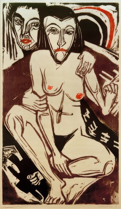 ELKirchner, उदासी (Erna के साथ स्व-चित्र) द्वारा अर्नस्ट लुडविग किरचनर