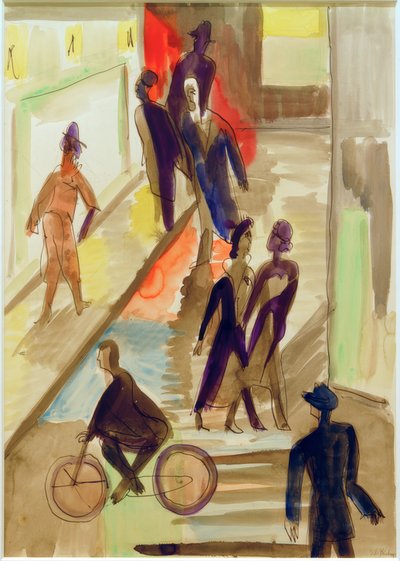 ElKirchner, साइकिल के साथ सड़क दृश्य द्वारा अर्नस्ट लुडविग किरचनर