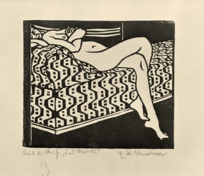 लड़की सोफे पर नंगी द्वारा Ernst Ludwig Kirchner