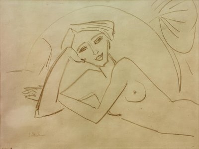 नग्न पड़ी लड़की द्वारा Ernst Ludwig Kirchner