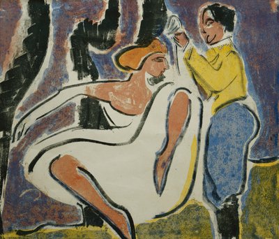 रूसी युगल नृत्य; रुसीचेस टेंज़रपार, 1909 द्वारा अर्नस्ट लुडविग किरचनर