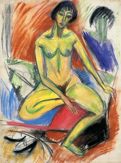बैठी महिला नंगी द्वारा Ernst Ludwig Kirchner