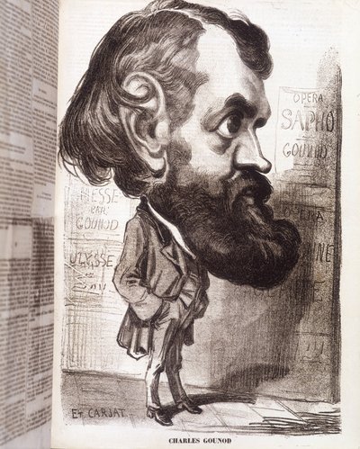 19वीं सदी में एटिने कारजाट द्वारा संगीतकार चार्ल्स गुनोद (1818-1893) द्वारा कैरिकेचर। द्वारा एटिने कारजाटा