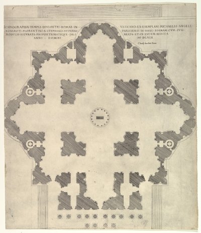 रोमन कांच शानदार: सेंट की योजना पीटर्स, 1569। द्वारा एटिने डुपेरासी