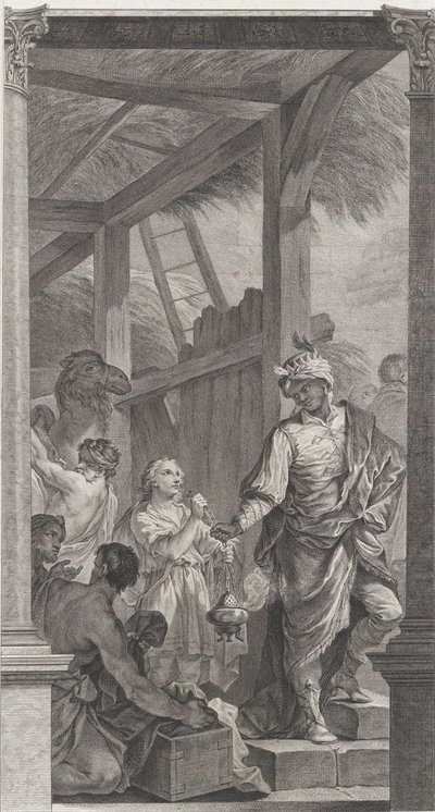 पेरिस में फाउंडलिंग्स का चैपल: ले रोई मागे बल्थाजार एट सा सुइट, 1752। द्वारा एटियेन फ़ेसार्ड