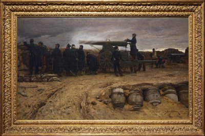 पेरिस, 1872 की घेराबंदी में फ्रांसीसी भारी तोपखाने का टुकड़ा द्वारा एटिएन प्रॉस्पर बर्न बेलेकोर