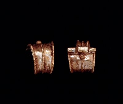 Etruscan सभ्यता: सोने की बालियों की जोड़ी - 6 वीं शताब्दी ईसा पूर्व से पेसिया, रोम के पास द्वारा इट्रस्केन