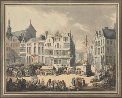 एंटवर्प, 1797 में प्लेस डी मीर। द्वारा यूजेन पोपेल