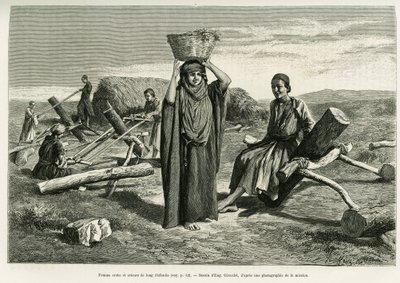 अरब औरत और लंबी दस फाउली की आरी। कहानी ए सुसे को चित्रित करने के लिए यूजीन गिरार्डेट द्वारा उत्कीर्णन द्वारा यूजीन एलेक्सिस गिरार्डेट