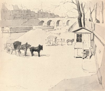 द पोंट मैरी - घोड़े और गाड़ियां, 1915 द्वारा यूजीन बियोट