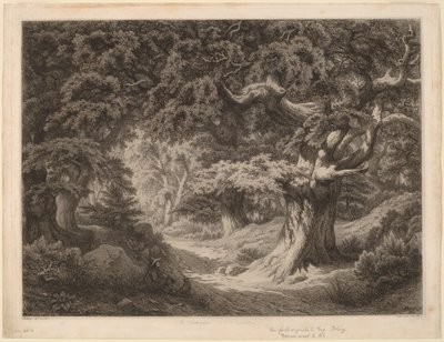 फॉनटेनब्लियू का शारलेमेन वन, 1861। द्वारा यूजीन ब्लेरी