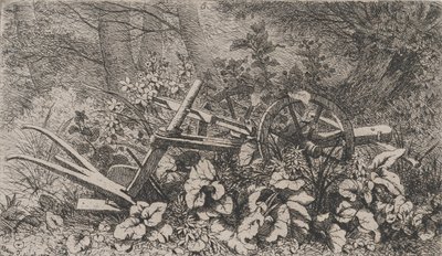 बर्डॉक पौधों के साथ हल, 1858। द्वारा यूजीन ब्लेरी
