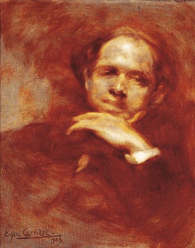 पाऊ कैसल्स, सेलिस्ट, कंडक्टर और स्पैनिश संगीतकार (1876-1973) 1903 (कैनवास पर तेल) का पोर्ट्रेट द्वारा यूजीन कैरिअर