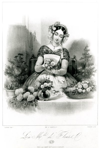 द फूल विक्रेता, सी। 1840 द्वारा यूजीन चार्ल्स फ्रेंकोइस ग्वार्ड
