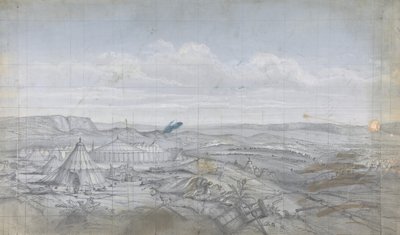 ओपेरा, पेरिस, 1830-90 में एक स्टेज सेट के लिए डिज़ाइन। द्वारा यूजीन सिसेरी