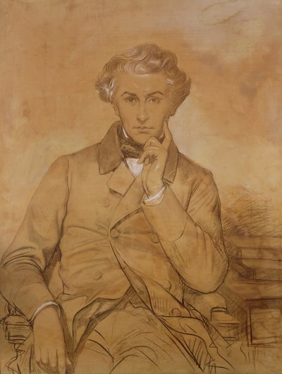 हेनरी रेबर का चित्र (1807-80) (पेंसिल काग़ज़ पर सफेद सफ़ेद चाक) द्वारा यूजीन इमैनुएल अमौरी डुवल