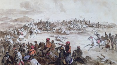 हेनरी डी ओरलेंस (1822-97) ड्यूक ऑफ ऑमले द्वारा अब्द अल-कादर (1808-83) जनजाति पर कब्जा, 16 मई 1843, सी .1843 द्वारा यूजीन गिमैन