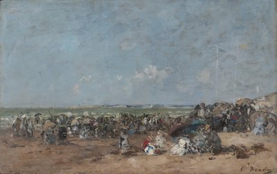 ट्रूविले में बीच दृश्य, c.1870-74 द्वारा यूजीन लुई बौडिन
