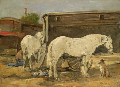 जिप्सी घोड़े, सी .1885-90 द्वारा Eugene Louis Boudin