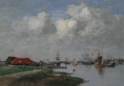 एंटवर्प में एस्काट नदी, c.1871-74 द्वारा यूजीन लुई बौडिन