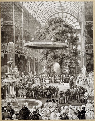 लामी द्वारा लंदन में 1851 की विश्व प्रदर्शनी का उद्घाटन। द्वारा यूजीन लुई लामिया